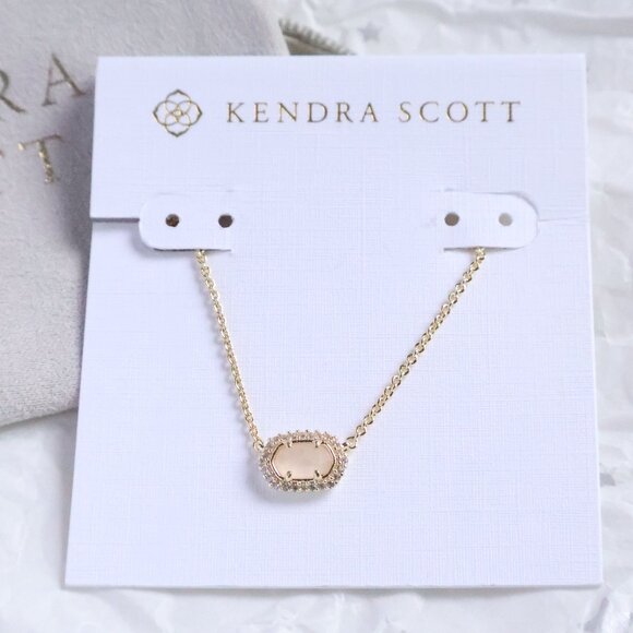 Kendra Scott Gold Pendant Necklace πΌ Rose Quartz - Picture 1 of 2